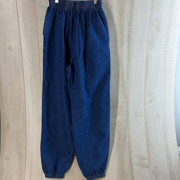Chic vintage high rise 80s Jeans denim Elastic Waist - Picture 2 of 11